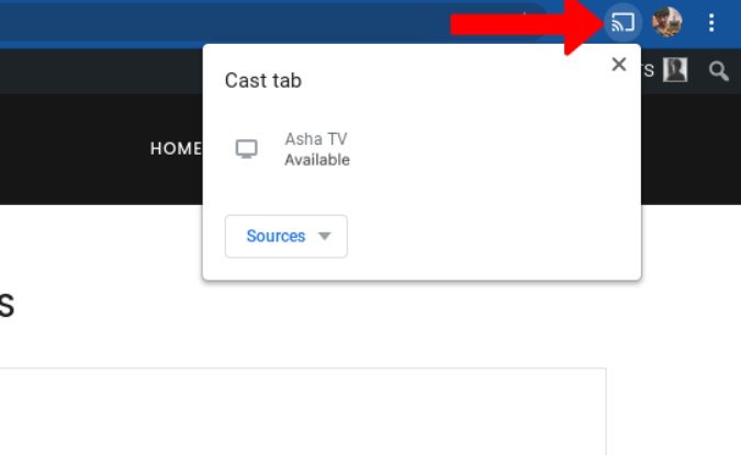 right clicking on the cast option