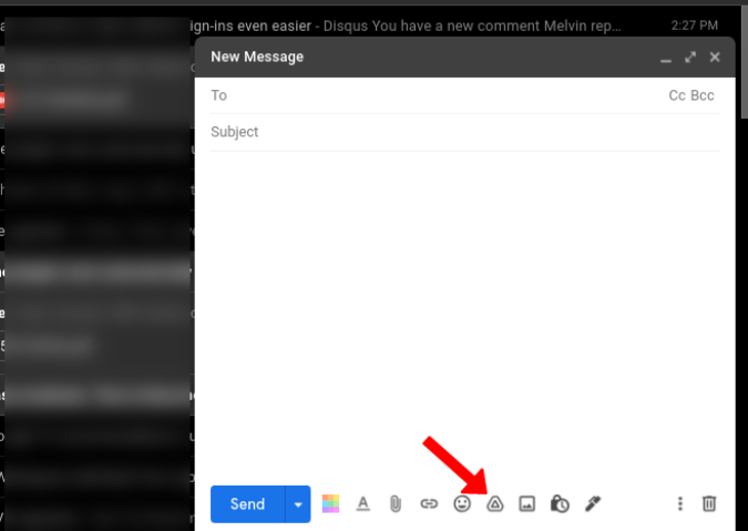 Adding Drive files on Gmail 