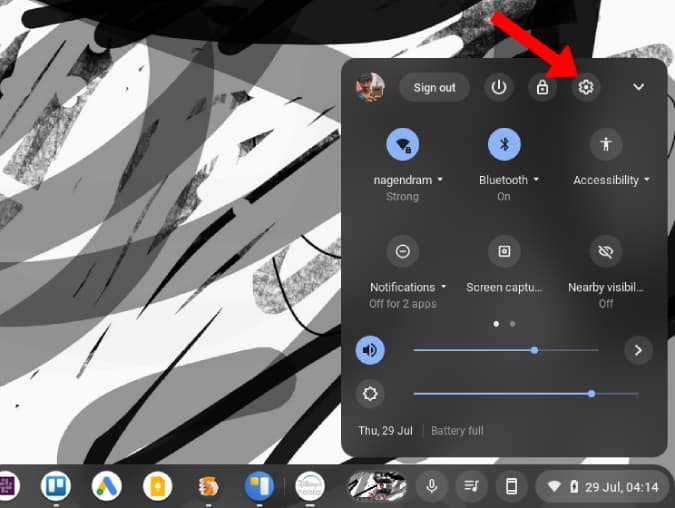 Opening settings on Chrome OS