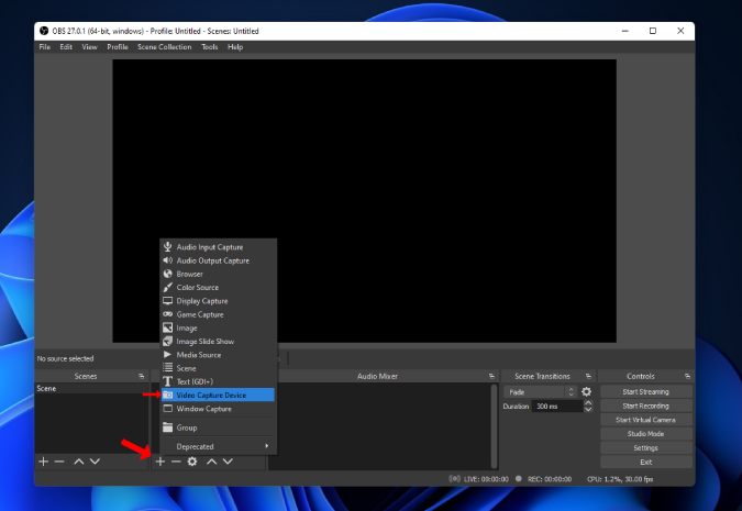 Video Capture Device mode on OBS Studio