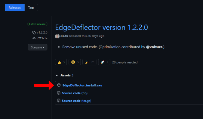 Downloading Edge Deflector app 