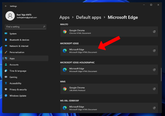 Opening Microsoft Edge settings 