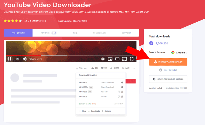 Installing YouTube Video Downloader via Crosspilot