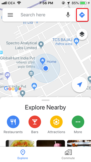 Google maps traffic reminder iPhone
