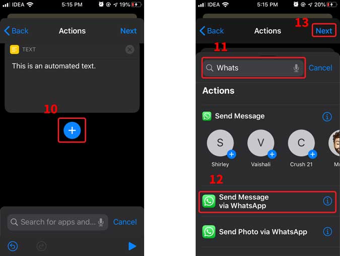 Schedule WhatsApp messages on iOS 13