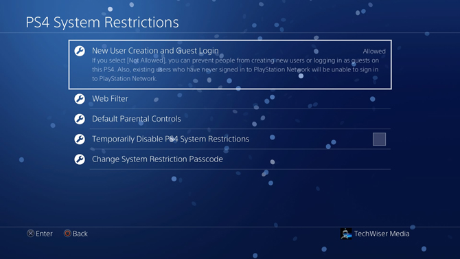 put a password on PS4- New user