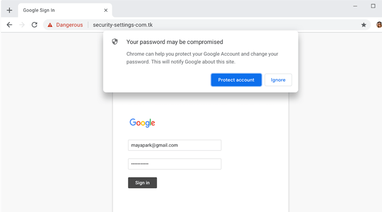 Prompt for new Password, when there is any security risk