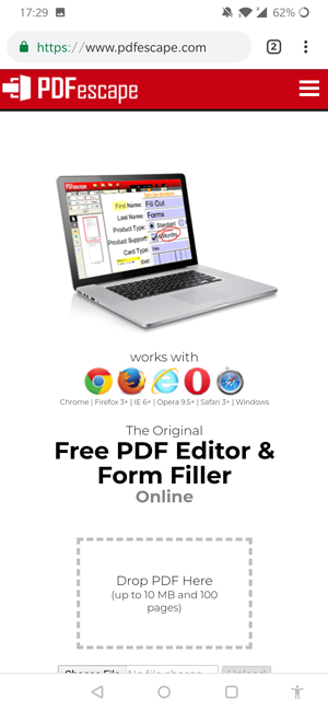 PDFescape app to edit PDF