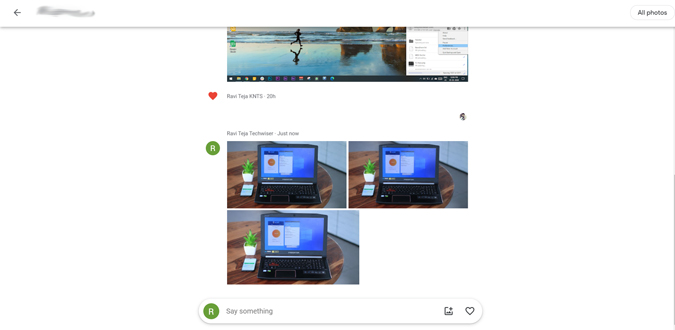 image showing photos in google Photo message 