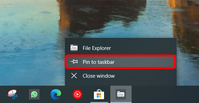 Pining the Windows 10X File Explorer to taskbar 