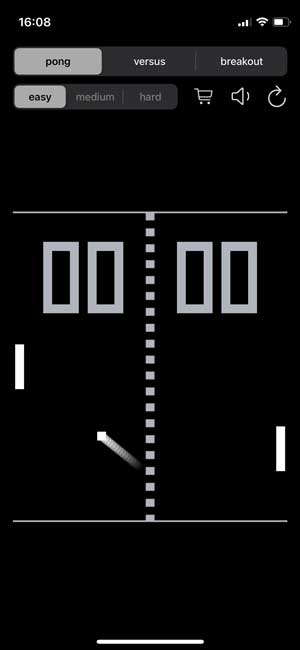 pong game on Apple iPhone