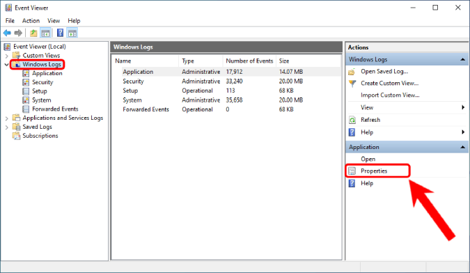 windows logs in event viewer