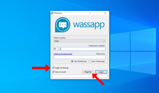 registering for the wassapp app 