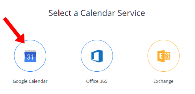 Select Google Calendar as a Calendar Service