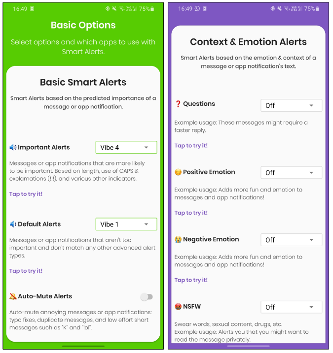 said smart alert app with filter smart alerts dnd