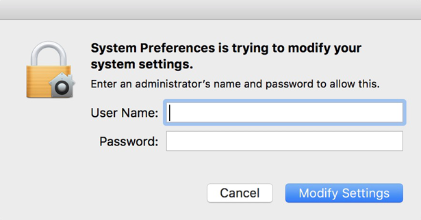 enter mac credentials