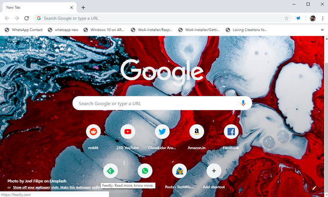 custom background on Google Chrome- done