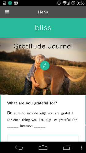 self help app - 10 - Gratitude Journal