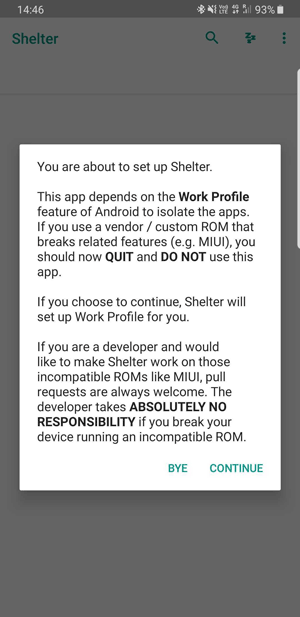 shelter app not supported