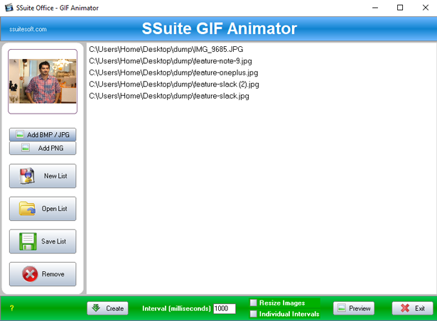 GIF Maker for Windows- ssuite GIF animator