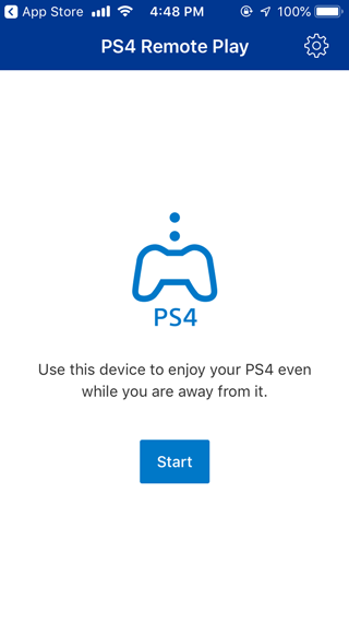 Play PS4 Games on iPhone and iPad- start