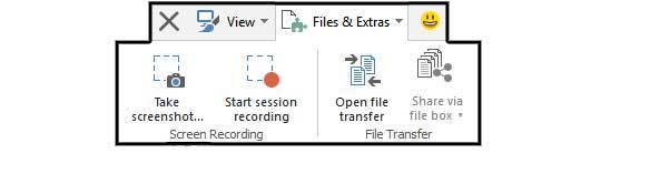 start the recording session, take a snapshot or just transfer files.