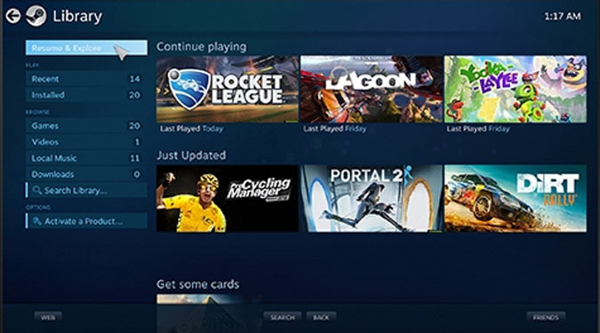 Steam Link app on the Samsung TV which allows you to play Games from your PC on the TV