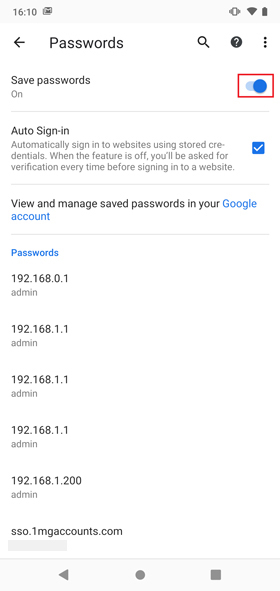 how to check saved password in chrome mobile- toggle phone